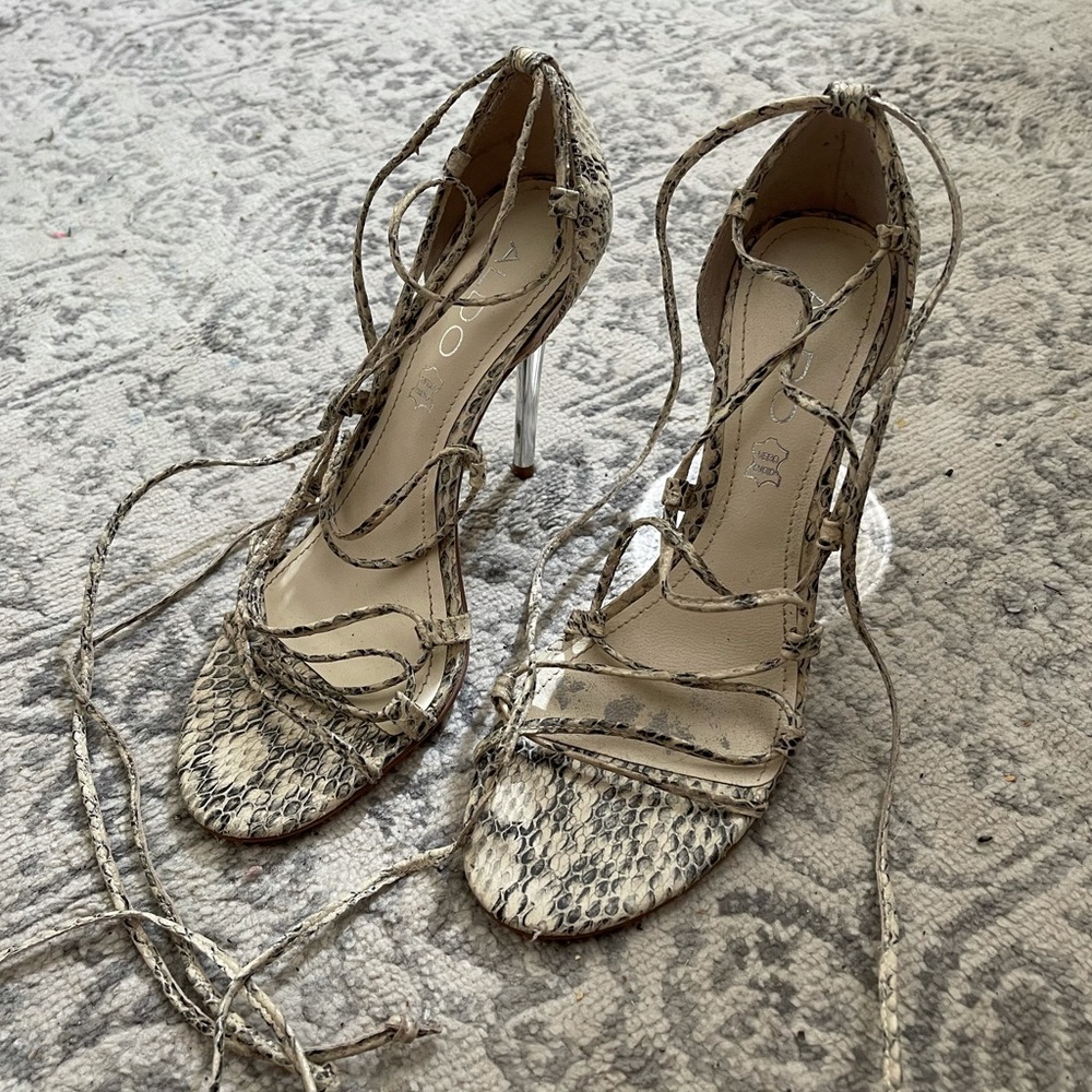 ALDO snake print heels
